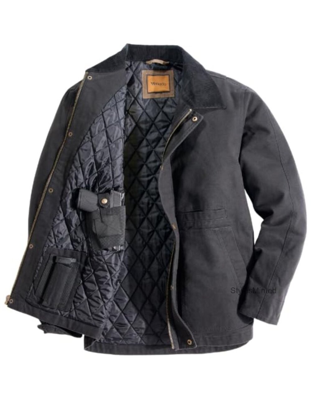 Concealed Carry Heavy Duty Canvas Quilt Lined Jacket Mens Tactical Workwear
